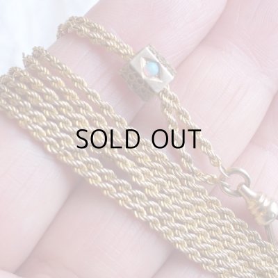 画像3: オクトゴナルチャームオパールのマフチェーン  アンティーク