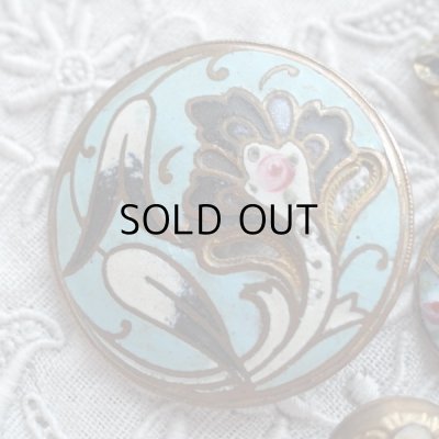 画像6: フランスアンティーク エナメルボタンアソード B