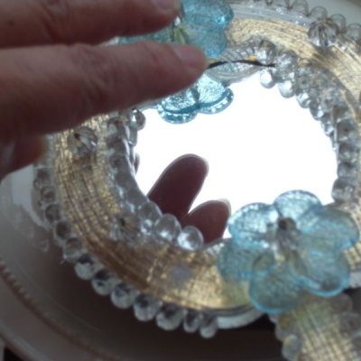 画像2: ムラノガラス手鏡  アンティーク