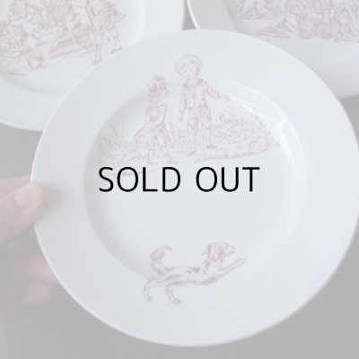 画像11: フランスアンティーク  おままごとの平皿3枚セット