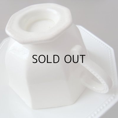 画像4: レア！モントロー オクトゴナル  カップ&ソーサー『B 』生成り  アンティーク