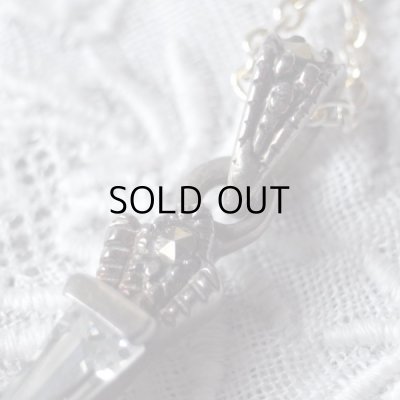 画像5: クリスタルなガラス   シルバークロスペンダント  アンティーク