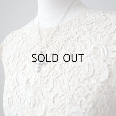 画像6: ミントなガラスのシルバークロスペンダント  アンティーク