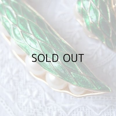 画像5: トリファリ  えんどう豆のブローチとイヤリングのセット  アンティーク