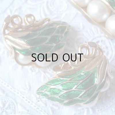 画像14: トリファリ  えんどう豆のブローチとイヤリングのセット  アンティーク