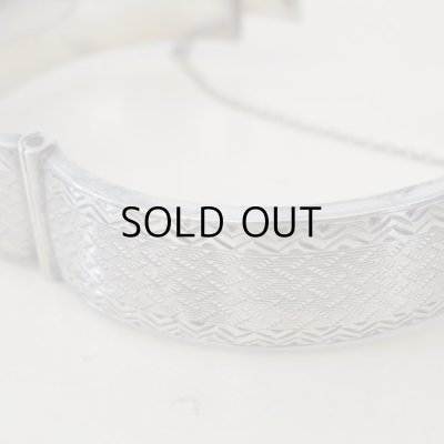 画像14: 幾何学模様のシルバーバングル  アンティーク ＊凹みがあります