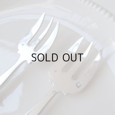 画像6: シルバーオイスターフォーク2本セット  フランスアンティーク