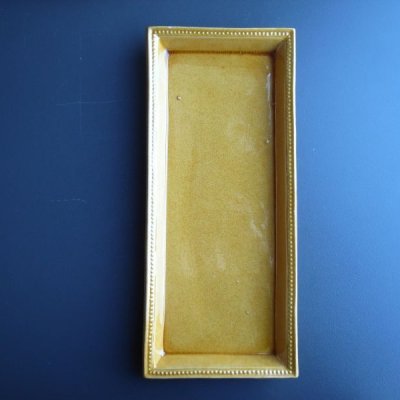 画像1: 黄釉のスクエア長皿　フランスアンティーク