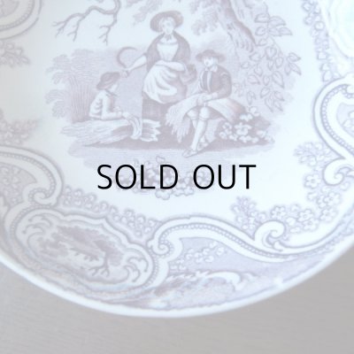 画像4: 紫のグリザイユの小皿　ベルギーアンティーク