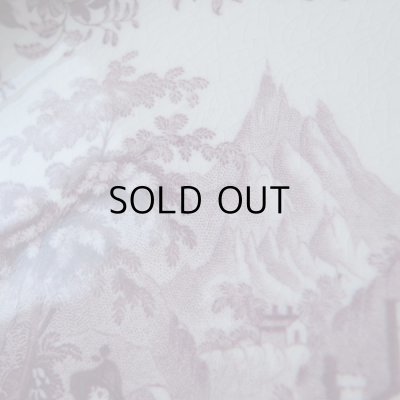 画像9: 紫のグリザイユの平皿　オランダアンティーク