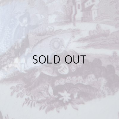 画像11: 紫のグリザイユの平皿　オランダアンティーク