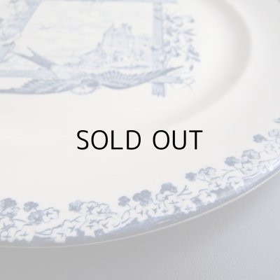 画像5: 幸せを呼ぶツバメのグリザイユのお皿　アンティーク