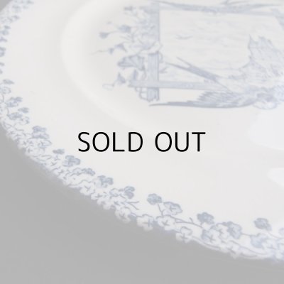 画像6: 幸せを呼ぶツバメのグリザイユのお皿　アンティーク