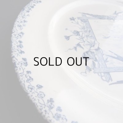 画像7: 幸せを呼ぶツバメのグリザイユのお皿　アンティーク