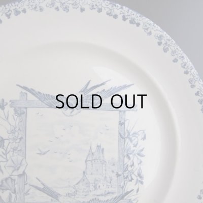 画像8: 幸せを呼ぶツバメのグリザイユのお皿　アンティーク