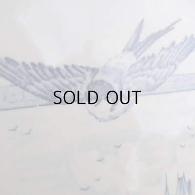 画像10: 幸せを呼ぶツバメのグリザイユのお皿　アンティーク