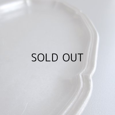 画像4: 花リムオーバル ピューターのお皿　フランスアンティーク