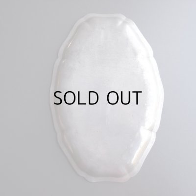 画像14: 花リムオーバル ピューターのお皿　フランスアンティーク