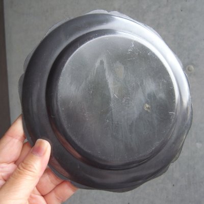 画像22: キリリとしたピューターの花リム皿　フランスアンティーク