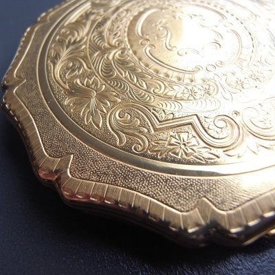 画像3: ストラットン（Stratton）のコンパクトミラー・ゴールド　イギリスアンティーク