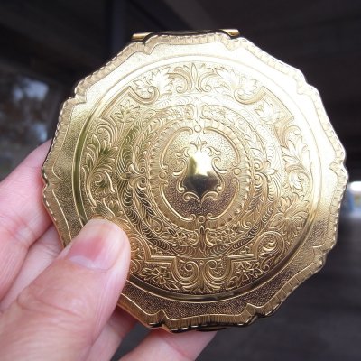 画像25: ストラットン（Stratton）のコンパクトミラー・ゴールド　イギリスアンティーク