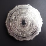 ストラットン（Stratton）のコンパクトミラー・シルバー　イギリスアンティーク