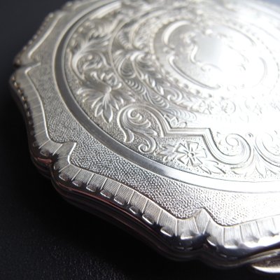 画像3: ストラットン（Stratton）のコンパクトミラー・シルバー　イギリスアンティーク