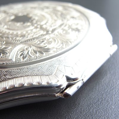 画像4: ストラットン（Stratton）のコンパクトミラー・シルバー　イギリスアンティーク