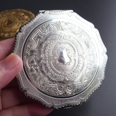 画像21: ストラットン（Stratton）のコンパクトミラー・シルバー　イギリスアンティーク