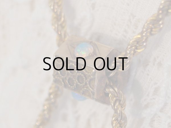 画像5: オクトゴナルチャームオパールのマフチェーン  アンティーク (5)