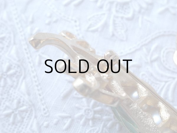 画像9: トリファリ  えんどう豆のブローチとイヤリングのセット  アンティーク (9)