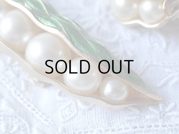 画像12: トリファリ  えんどう豆のブローチとイヤリングのセット  アンティーク (12)