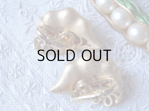 画像16: トリファリ  えんどう豆のブローチとイヤリングのセット  アンティーク (16)