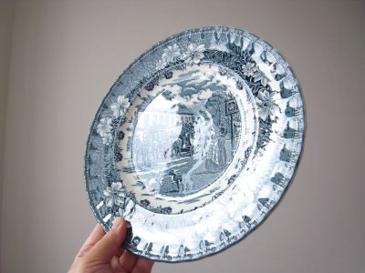画像1: グリザイユのお皿  イギリスアンティーク  デッドストック