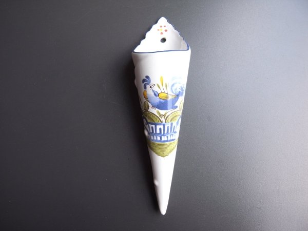 画像1: リネヴィル窯のコルネット（花瓶）　フランスアンティーク (1)