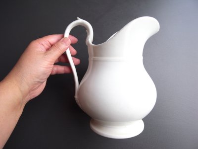 画像1: シンプルな白いピシェ　フランスアンティーク
