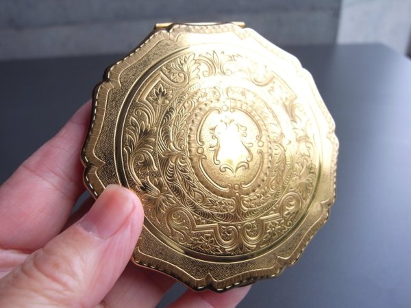 画像24: ストラットン（Stratton）のコンパクトミラー・ゴールド　イギリスアンティーク (24)