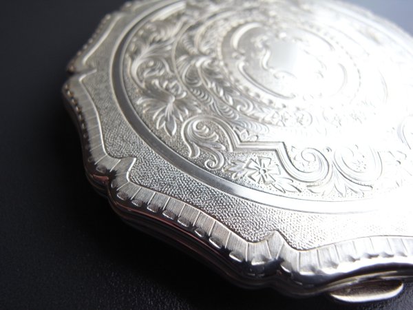 画像3: ストラットン（Stratton）のコンパクトミラー・シルバー　イギリスアンティーク (3)