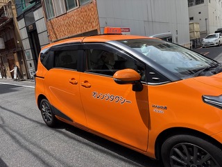 広島市内で出会った、オレンジタクシーさん！