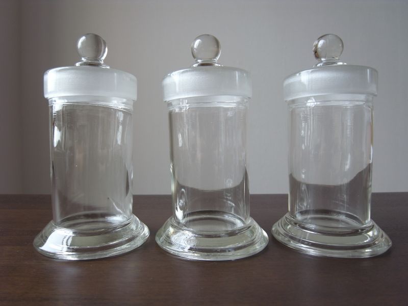 理科室のガラス瓶 3個セット アンティーク - テーブルB