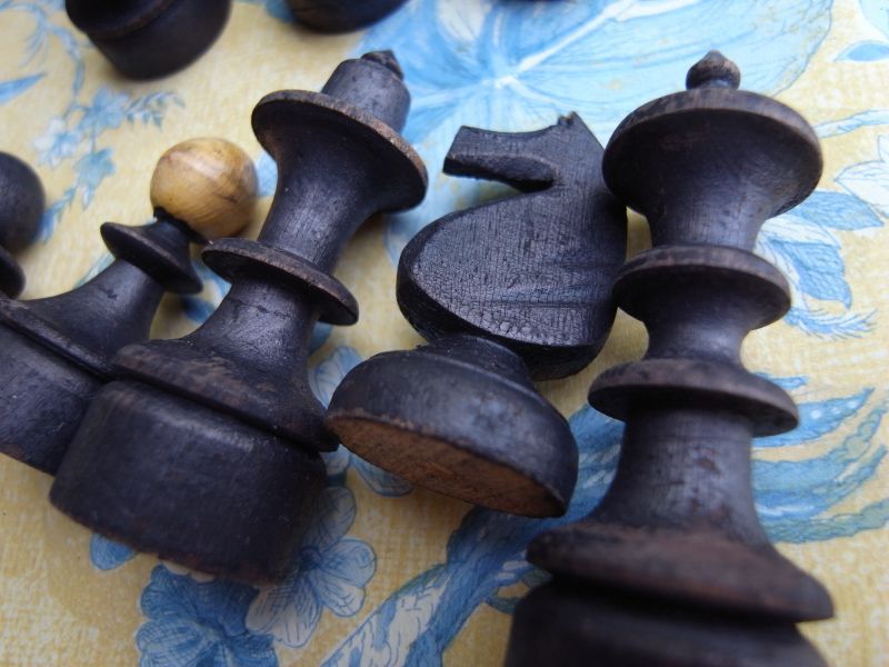 木製　チェス駒　アンティーク