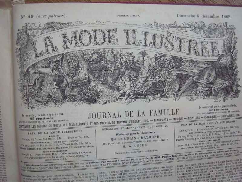 ラ・モード・イリュストレ 1867〜68 フランスアンティーク - テーブルB