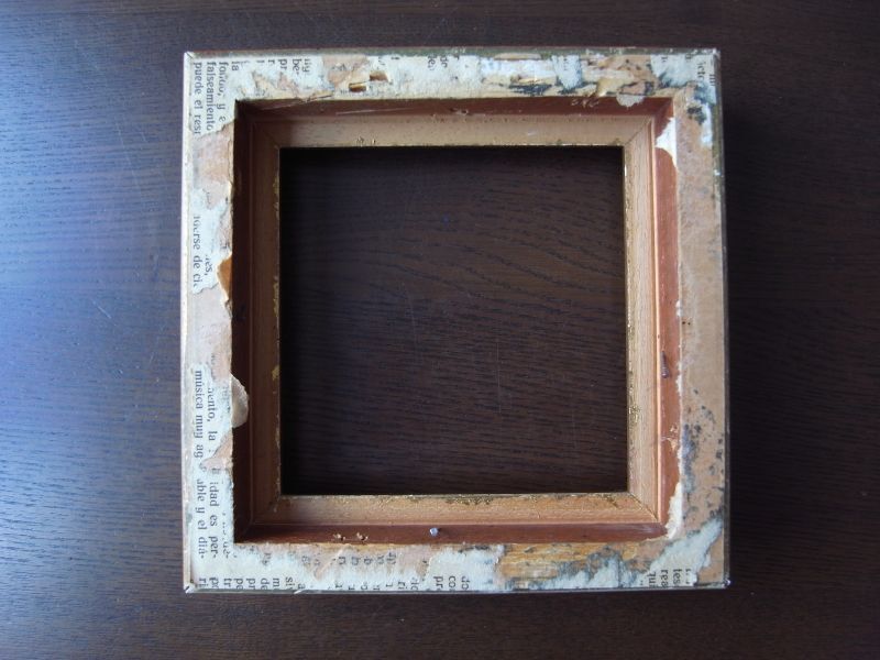 小さな木製フレーム 正方形 フランスアンティーク - テーブルB