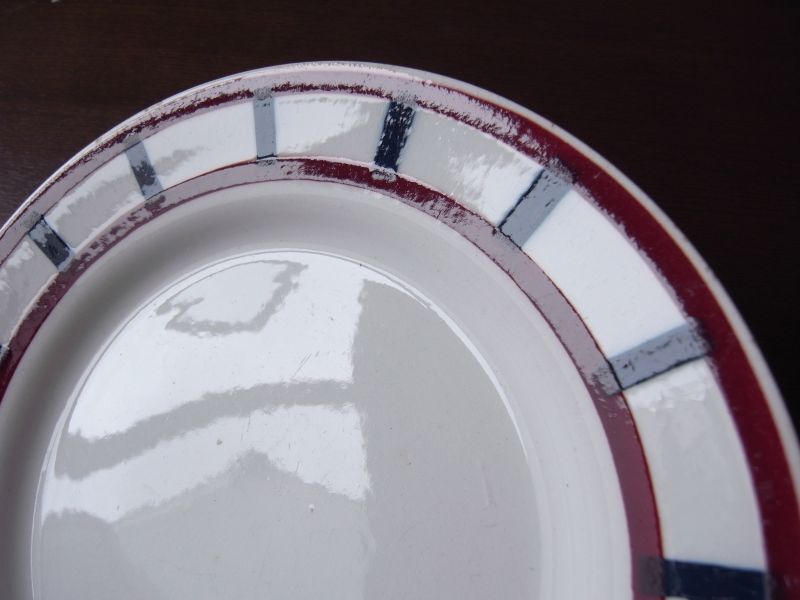 バスク柄のデザート皿2枚セット フランスアンティーク - テーブルB