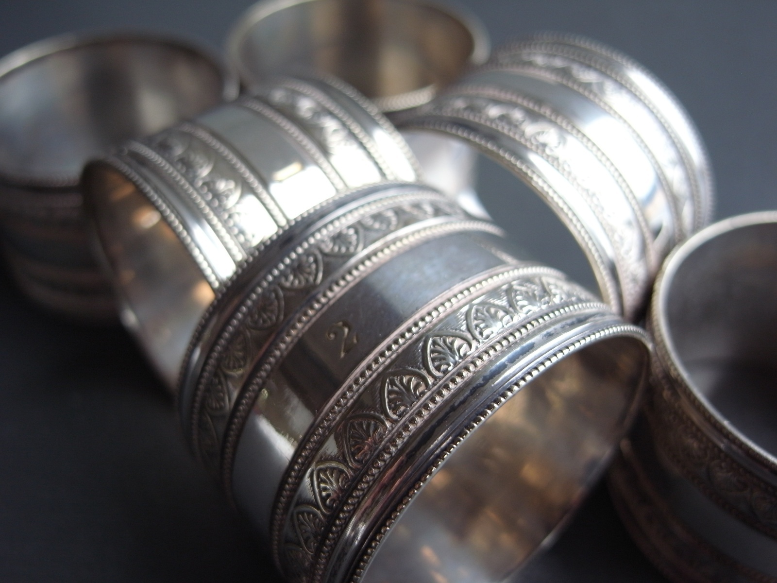 シルバープレートナプキンリング6個セット フランスアンティーク